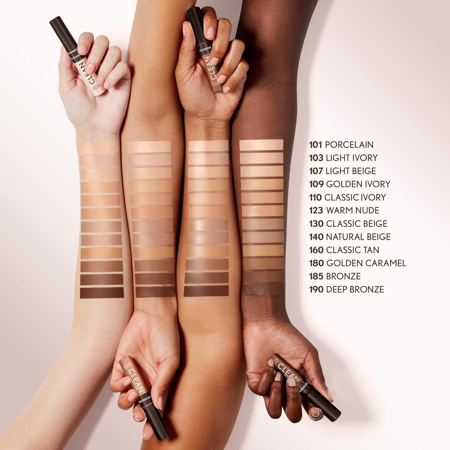 imageCovergirl Clean Invisible Concealer Lightweight Hydrating Vegan Formula Classic Beige 130 023ozWarm Nude