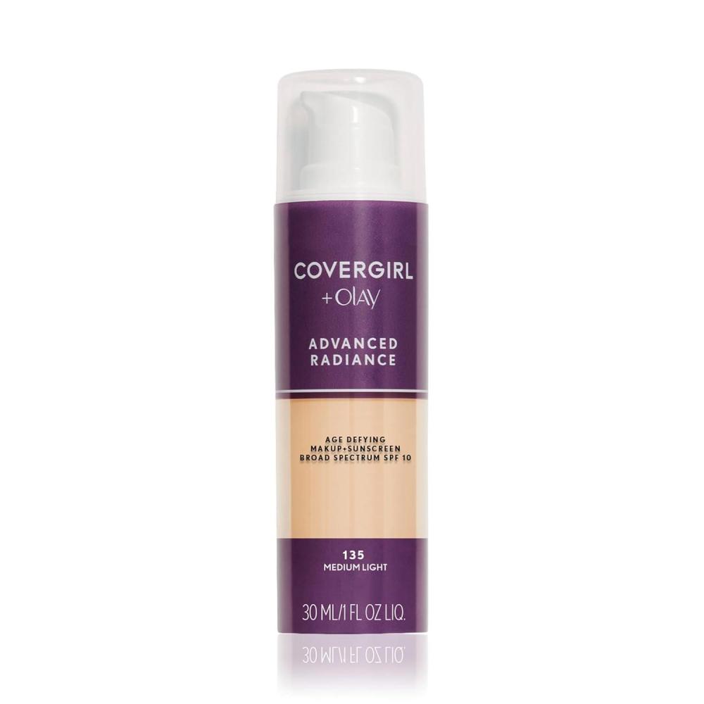 imageCOVERGIRL Advanced Radiance AgeDefying Liquid Foundation Makeup AntiAging AgeDefying Formula Buildable Coverage Packaging May Vary 110 Classic Ivory 1 fl oz Pack of 1135 Medium Light