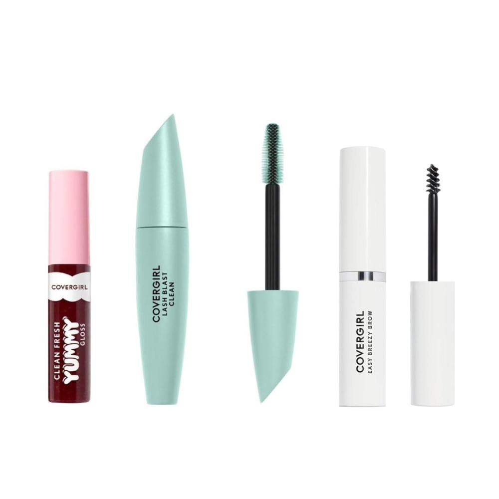imageCovergirl Clean Fresh Yummy Gloss Acai You Later amp Lash Blast Clean Volume Mascara Very Black amp Easy Breezy Brow Setting Gel Clear Bundle
