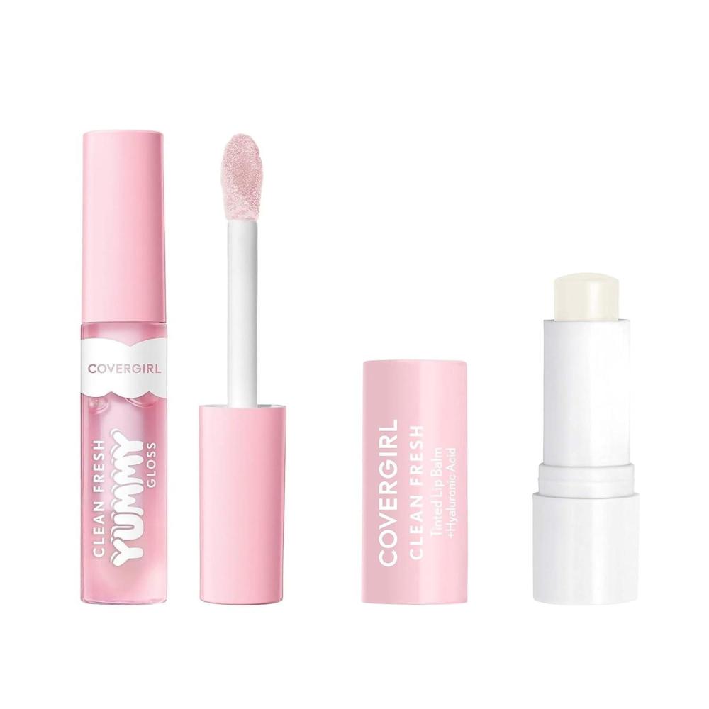 imageCovergirl Clean Fresh Yummy Gloss Lets Get Fizzical amp Clean Fresh Tinted Lip Balm Clear as Crystal Bundle