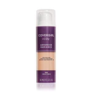 COVERGIRL Advanced Radiance Age-Defying Liquid Foundation Makeup | Anti-Aging, Age-Defying Formula, Buildable Coverage (Packaging May Vary) | 110 Classic Ivory | 1 fl oz (Pack of 1)(150 Creamy Beige)