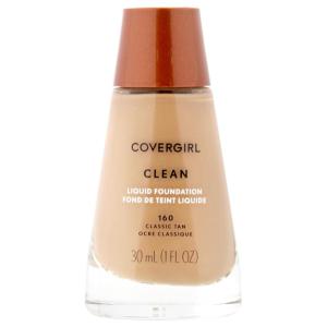 COVERGIRL Clean Normal Skin Foundation (Packaging May Vary) , 125 BUFF BEIGE, 1 Fl Oz (Pack of 1)(160 – Classic Tan)