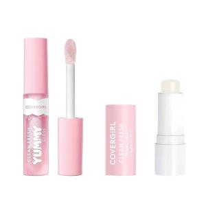 Covergirl Clean Fresh Yummy Gloss, Let’s Get Fizzical & Clean Fresh Tinted Lip Balm, Clear as Crystal Bundle