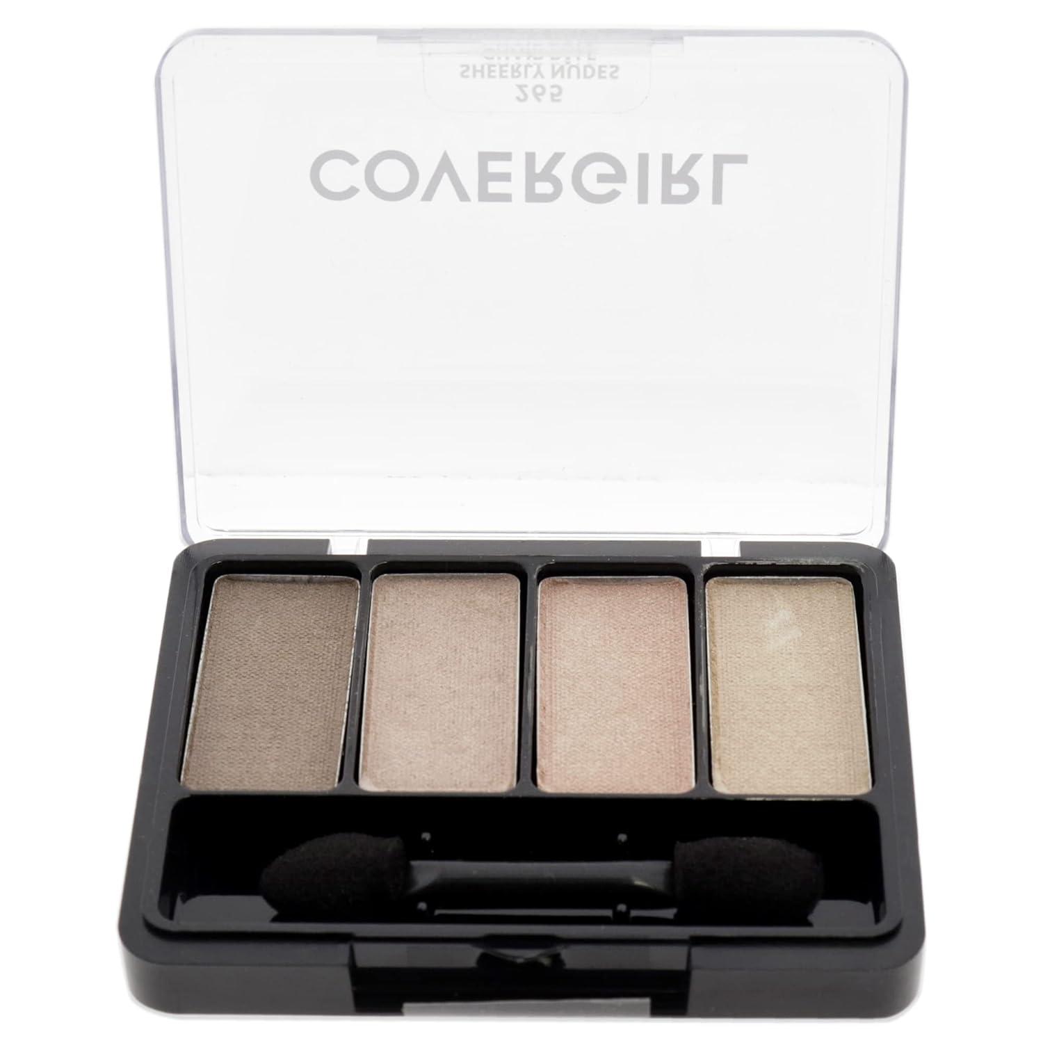imageCOVERGIRL Eye Enhancers 4Kit Eyeshadow silky sheer formula double ended applicator 100 CrueltyfreeSHEERLY NUDES
