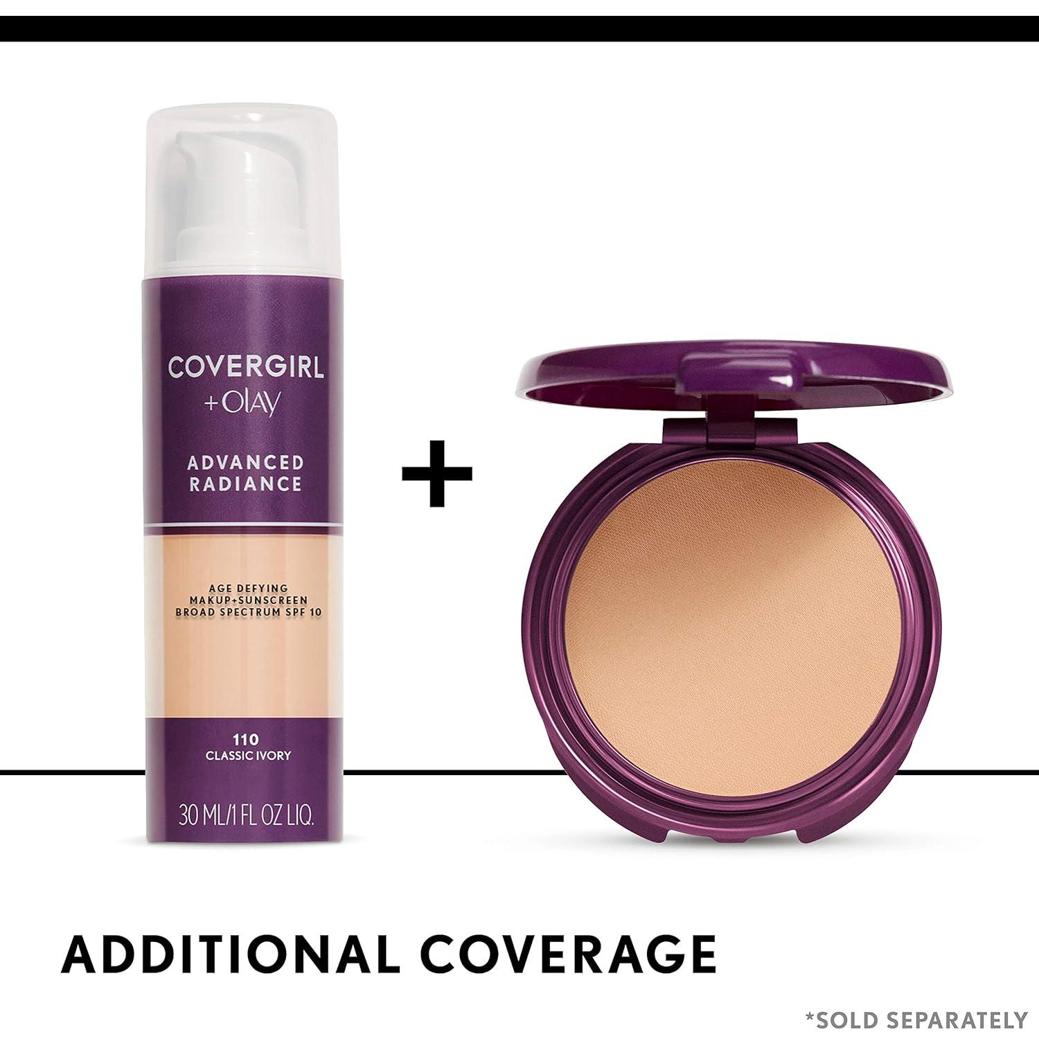 imageCOVERGIRL Advanced Radiance Age Defying Foundation Liquid Foundation 10 Fl Oz AntiAging AgeDefying Formula Buildable Coverage125 Buff Beige