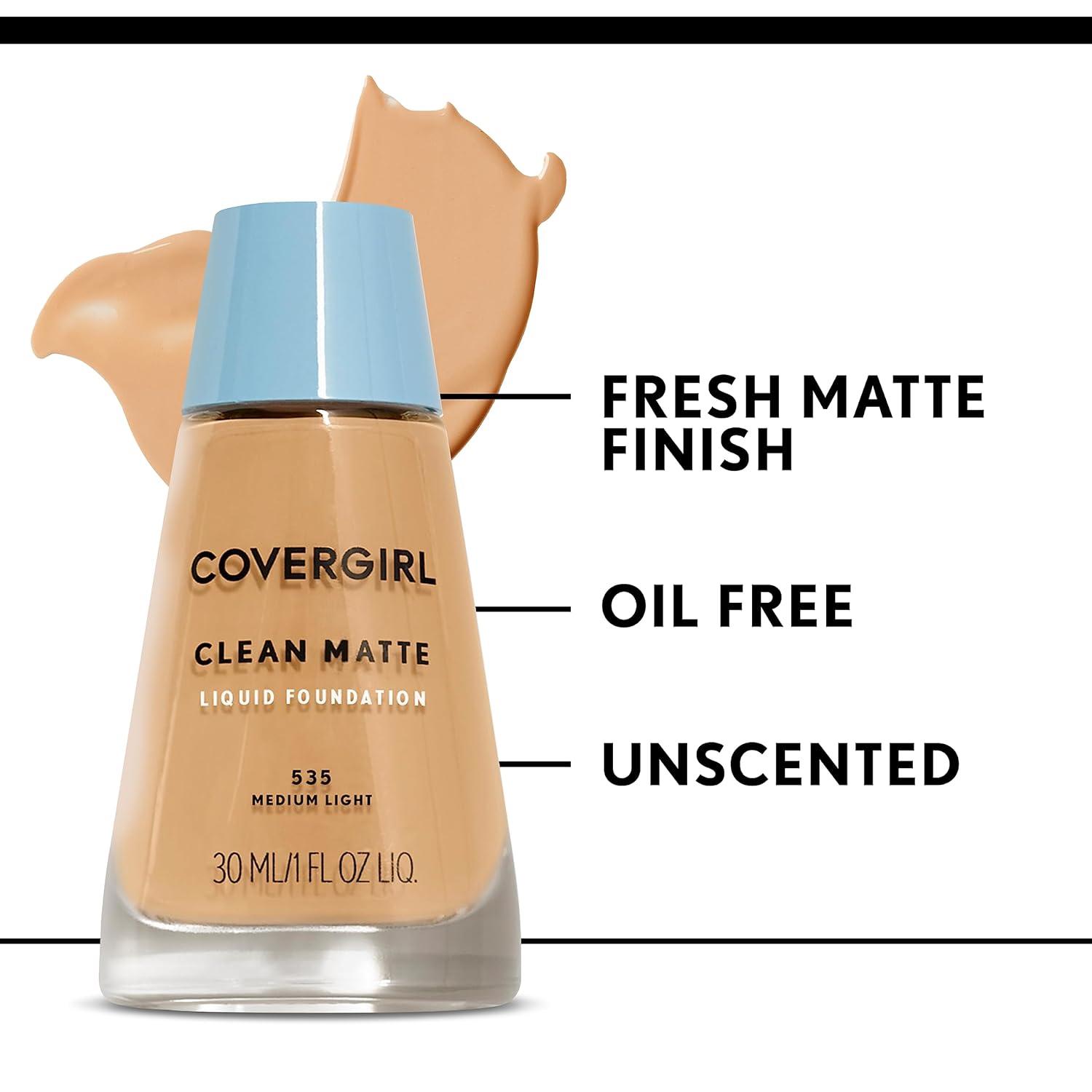 imageCOVERGIRL Clean Matte Liquid Foundation Deep Golden 570 Pack of 1Sand Beige 553