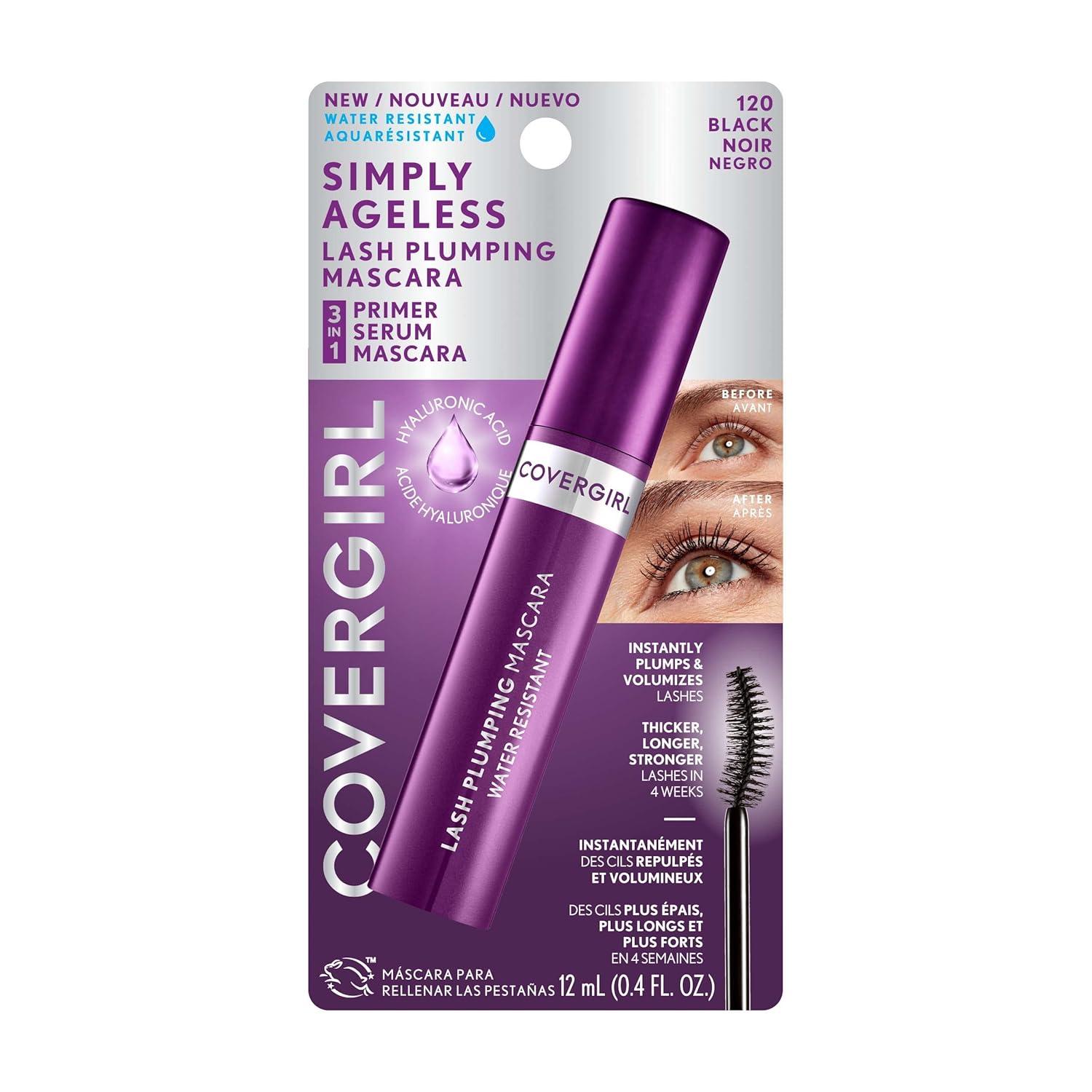 imageCOVERGIRL Simply Ageless Lash Plumping Mascara Black Pack of 1120 Black Water Resistant