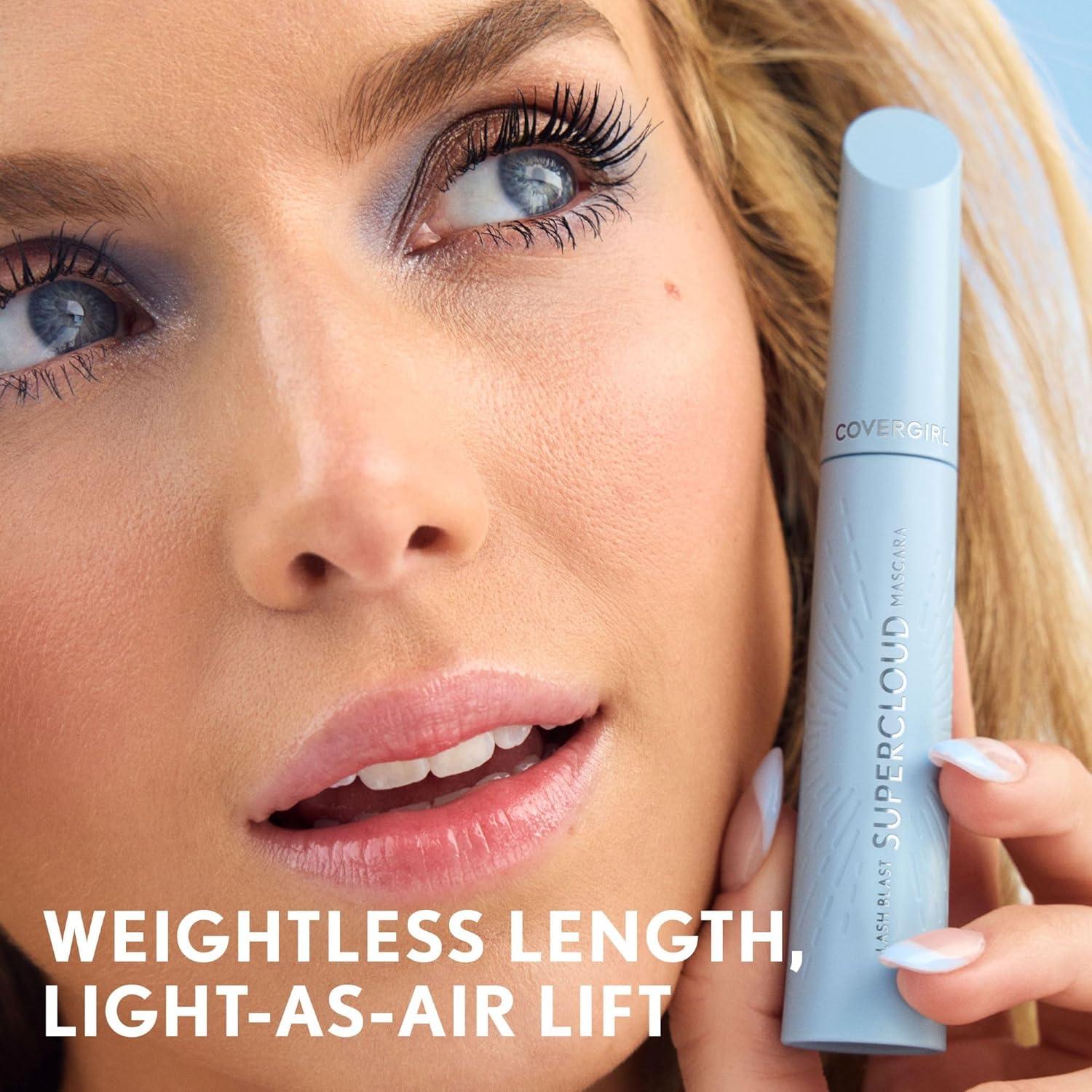 imageCoverGirl Lash Blast Supercloud 800 Super Black Mascara LongLasting No Clump or Smudge Doesnt Flake Vegan 033oz815 Brown