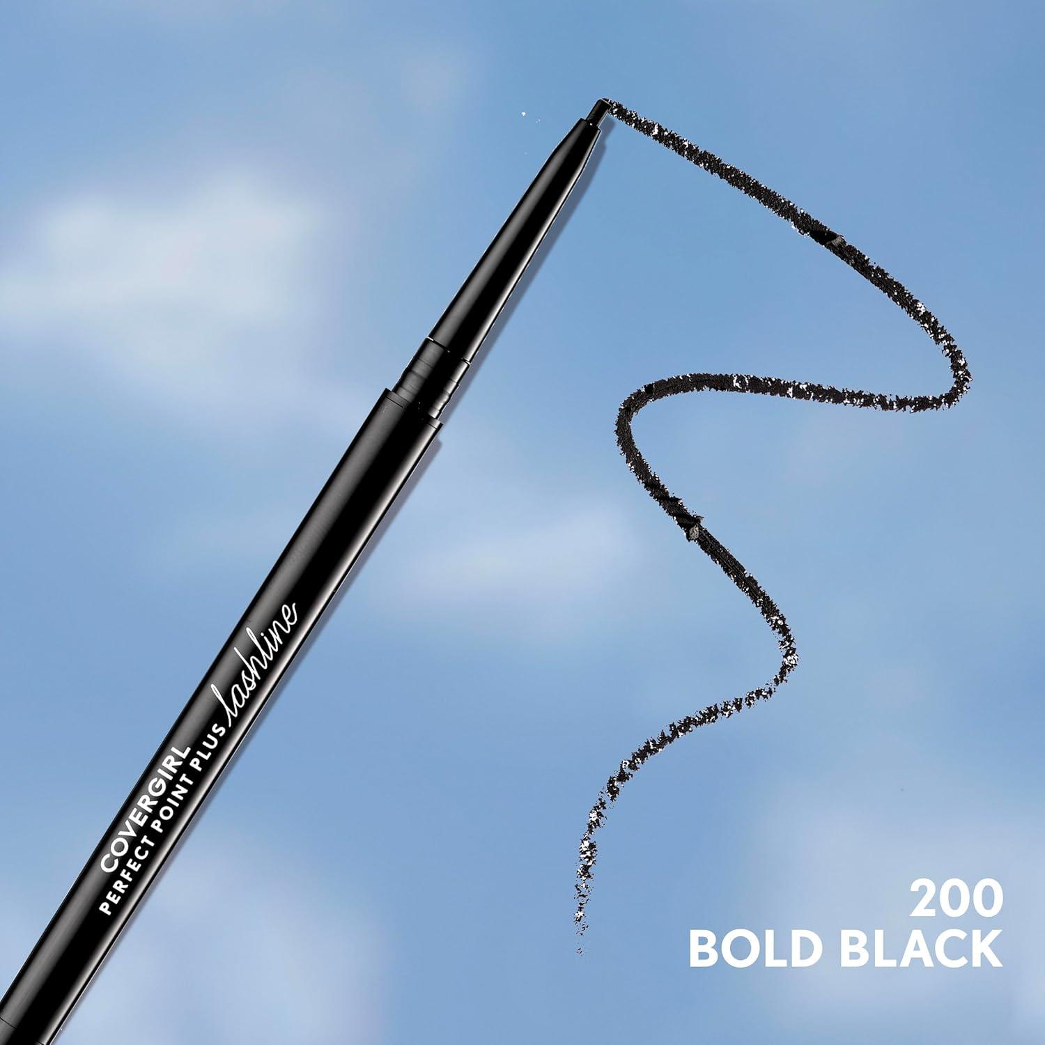 imageCoverGirl Perfect Point Plus Lashline Bold Black Micro Eye Pencil UltraPrecise 15 Millimeter Tip Creamy Gel Formula Clean amp Vegan TalcFree Waterproof 0002oz200 Bold Black