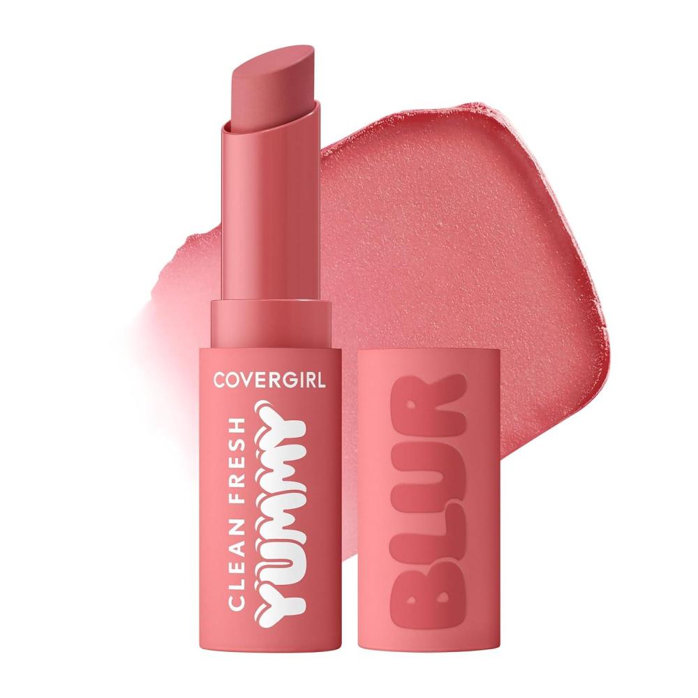 imageCOVERGIRL Clean Fresh Yummy Blur Lipstick Blurring Effect Matte Lip Color Sweet Pomegranate Flavored Vegan Formula 100 Blur in Pink True Rosy Pink100 Blur in Pink