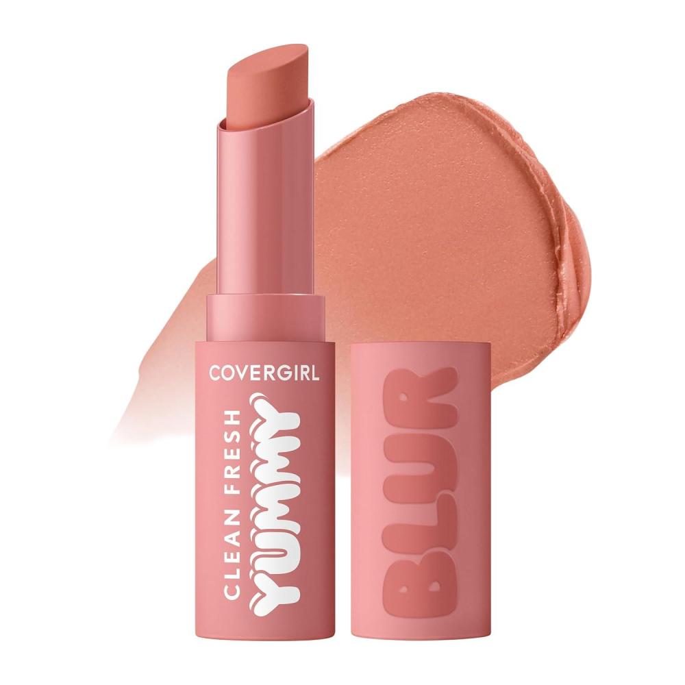 imageCOVERGIRL Clean Fresh Yummy Blur Lipstick Blurring Effect Matte Lip Color Sweet Pomegranate Flavored Vegan Formula  100 Blur in Pink True Rosy Pink240 Blur the Lines