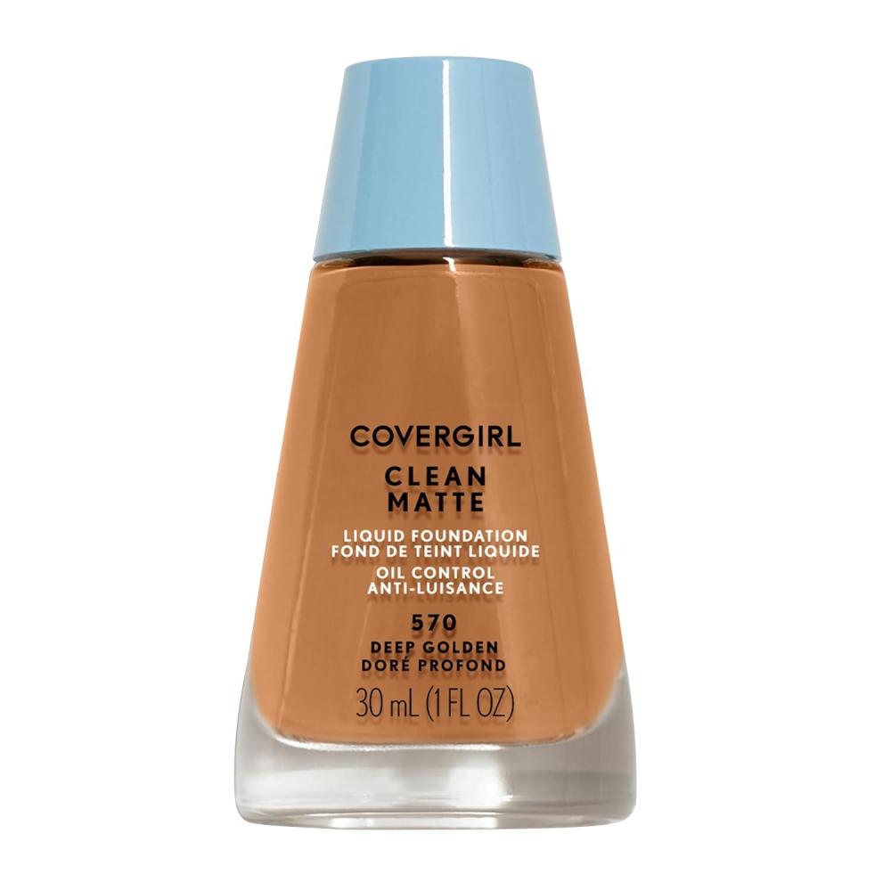 imageCOVERGIRL Clean Matte Liquid Foundation Deep Golden 570 Pack of 1Deep Golden 570