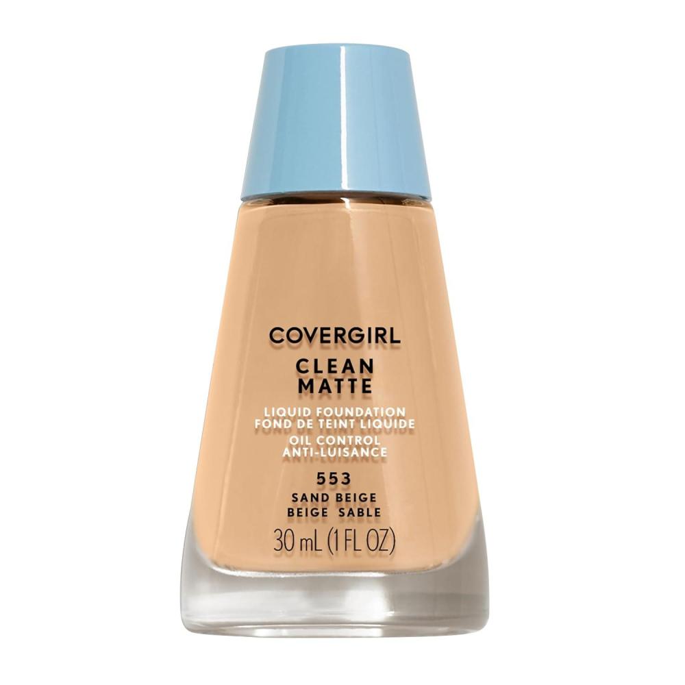 imageCOVERGIRL Clean Matte Liquid Foundation Deep Golden 570 Pack of 1Sand Beige 553