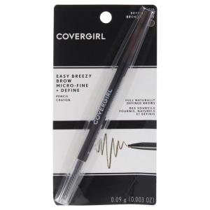 COVERGIRL Easy Breezy Brow Micro-Fine and Define Pencil, Soft Brown, 0.03 Pound , Brown Eyebrow Pencil, No Sharpening Needed, Built in Spoolie, Safe for Sensitive Eyes, Removes Easily(0 Ounce (Pack of 1))