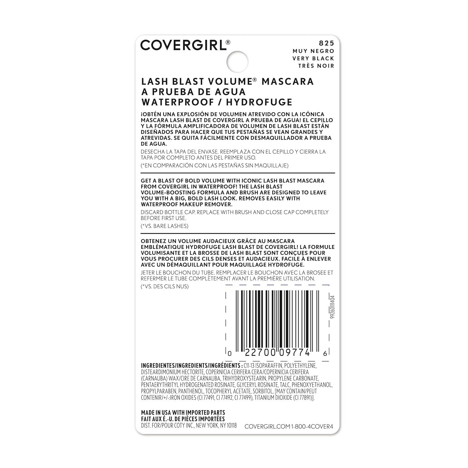imageCovergirl Pride Lash Blast Volume Mascara Very Black 044 Fl Oz