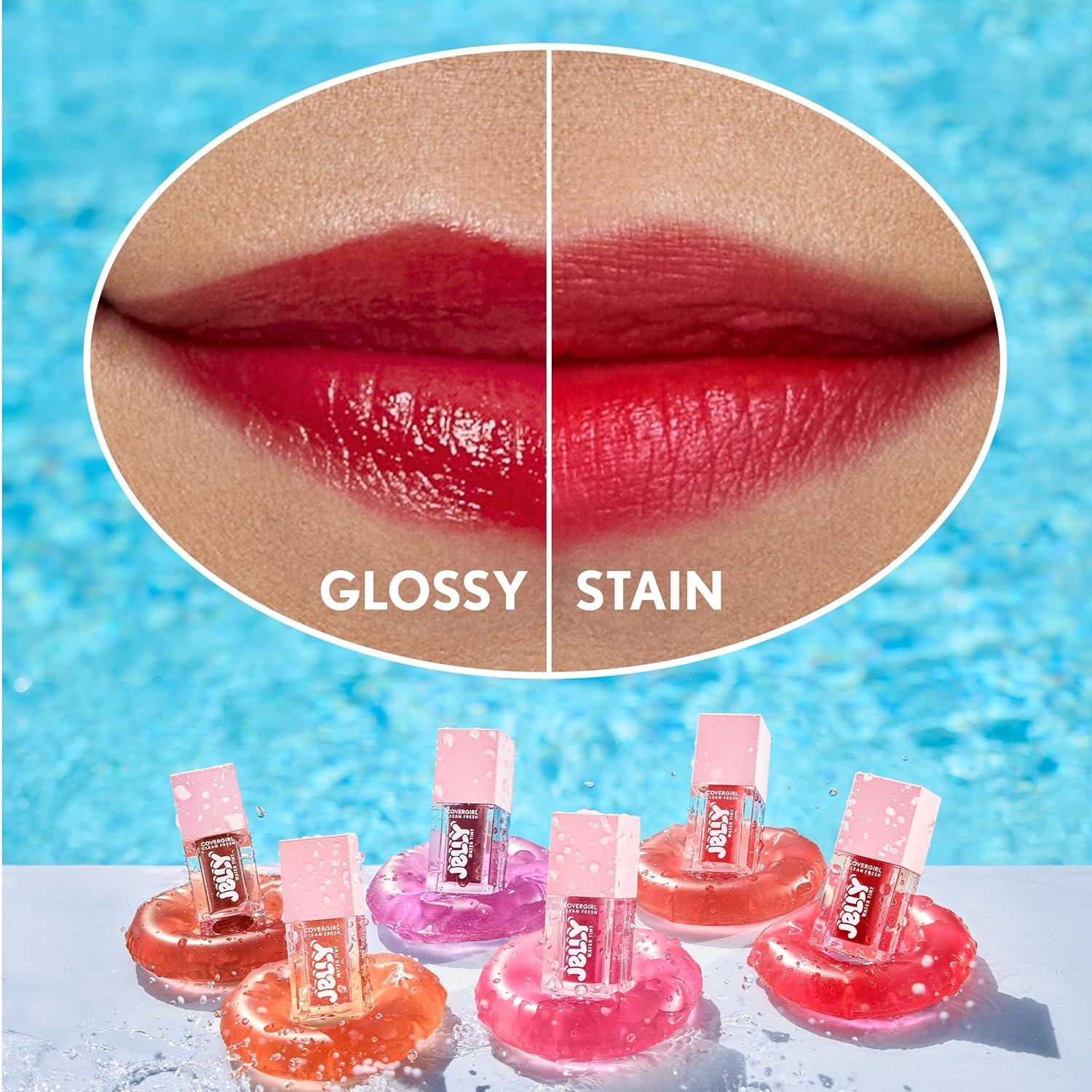 imageCOVERGIRL Clean Fresh Jelly Water Tint Lip amp Cheek Tint TransferProof Hydrating 30 Watermelon Splash Cool Pink