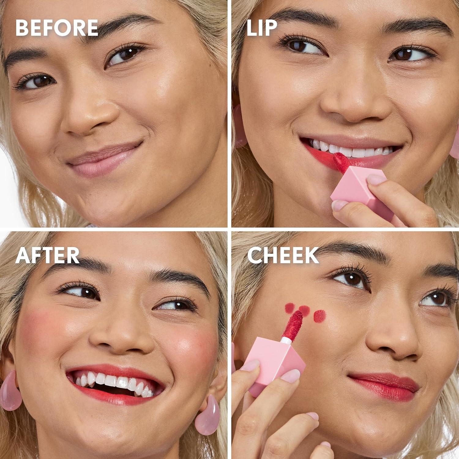 imageCOVERGIRL Clean Fresh Jelly Water Tint Lip amp Cheek Tint TransferProof Hydrating 30 Watermelon Splash Cool Pink