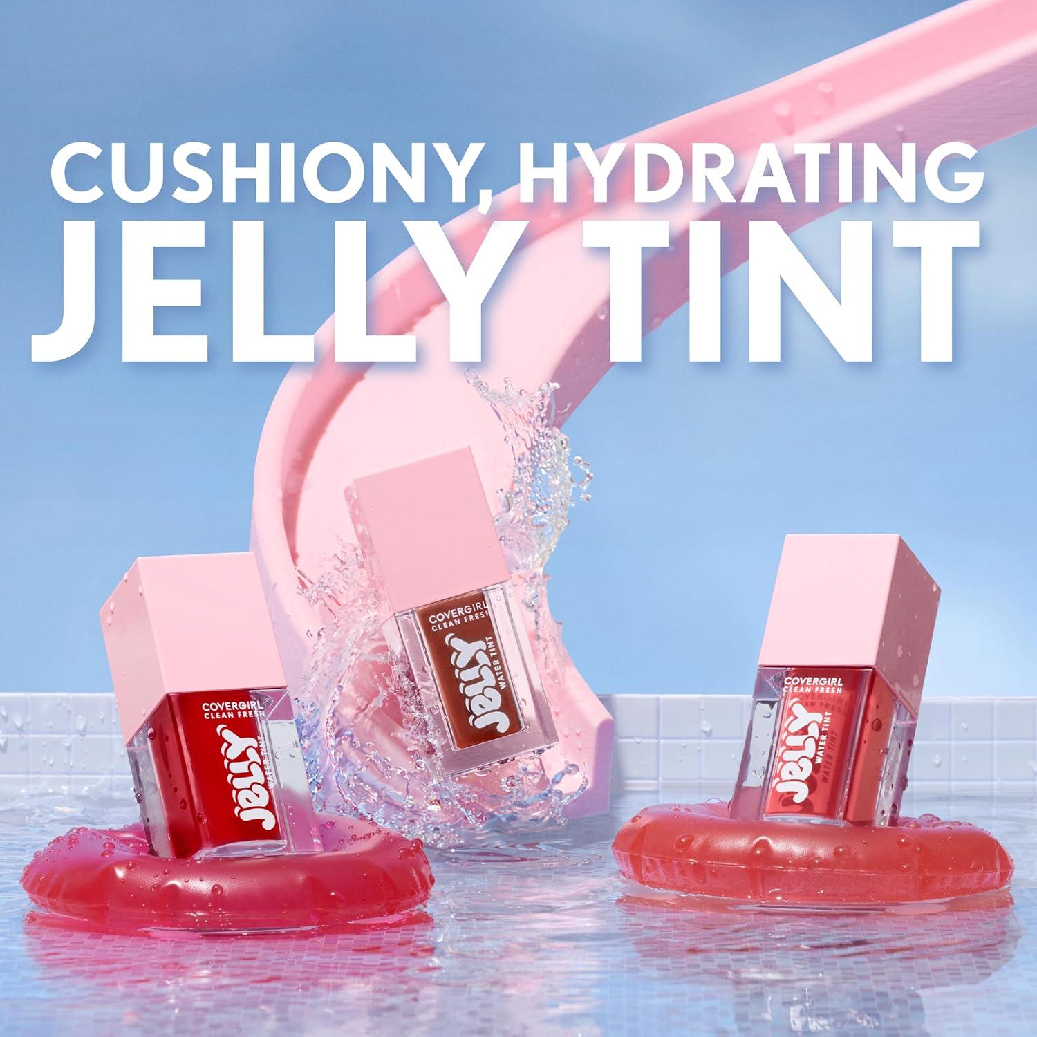 imageCOVERGIRL Clean Fresh Jelly Water Tint Lip amp Cheek Tint TransferProof Hydrating 30 Watermelon Splash Cool Pink