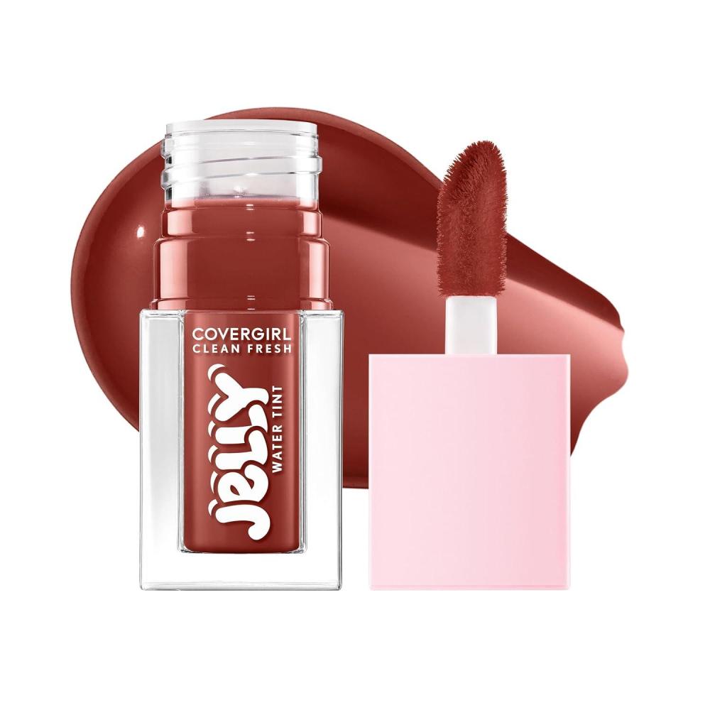 imageCOVERGIRL Clean Fresh Jelly Water Tint Lip amp Cheek Tint TransferProof Hydrating 50 Mulberry Melts Mahogany