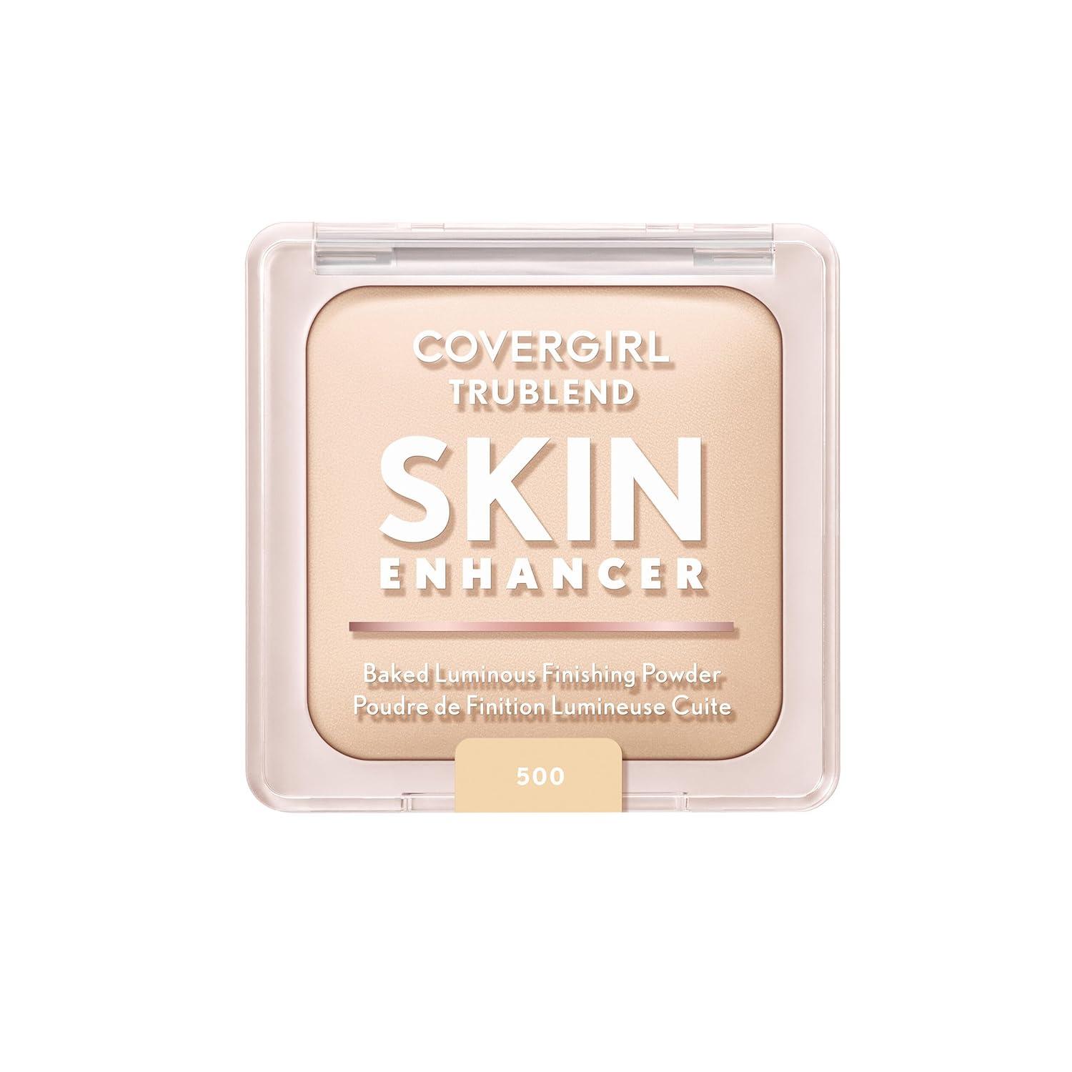 imageCOVERGIRL TruBlend Skin Enhancer Baked Luminous Finishing Face Powder with Hyaluronic Acid and White Rose Extract Sheer amp Buildable 510 Snickerdoodle500 Sugar Cookie