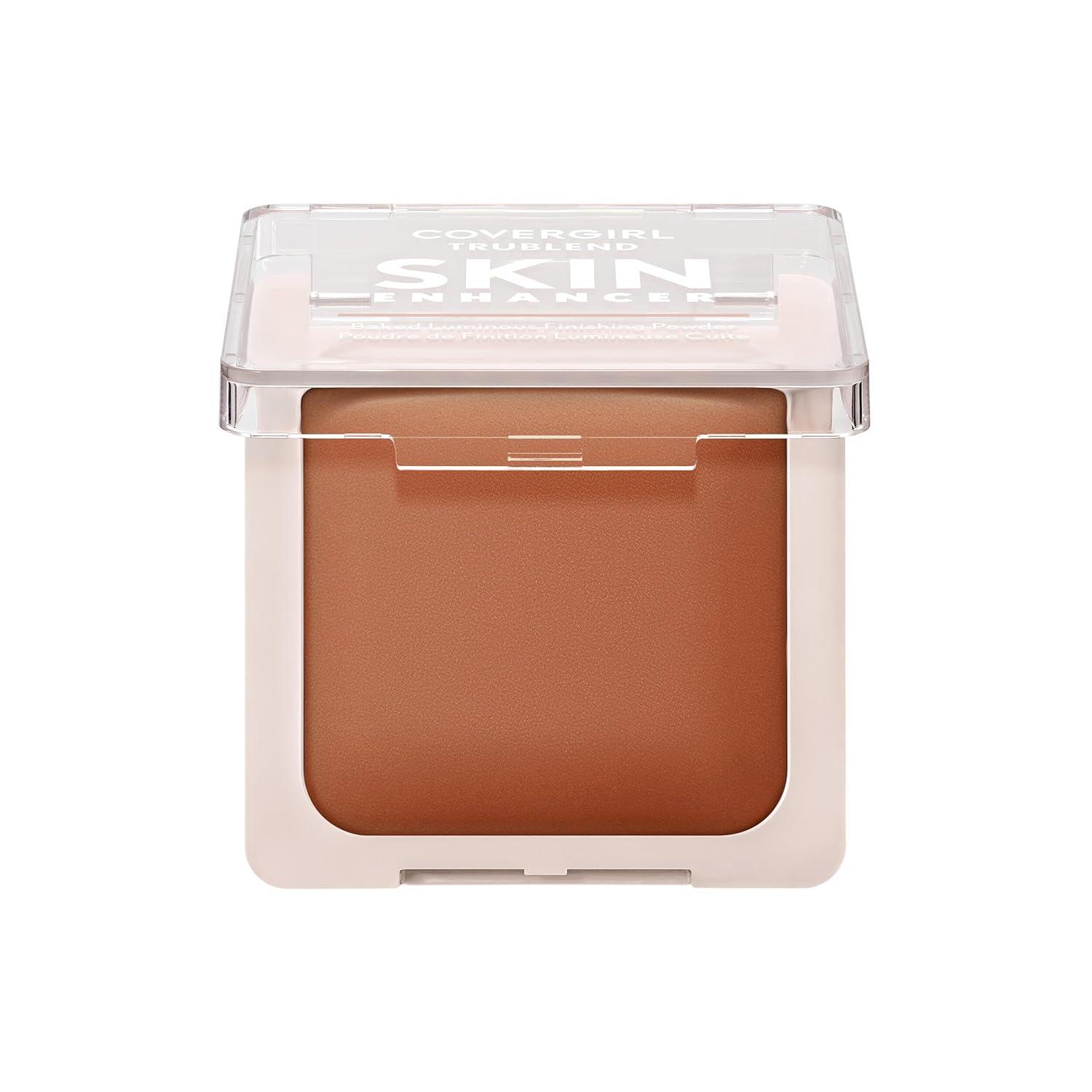 imageCOVERGIRL TruBlend Skin Enhancer Baked Luminous Finishing Face Powder with Hyaluronic Acid and White Rose Extract Sheer amp Buildable 510 Snickerdoodle520 Cinnamon Roll