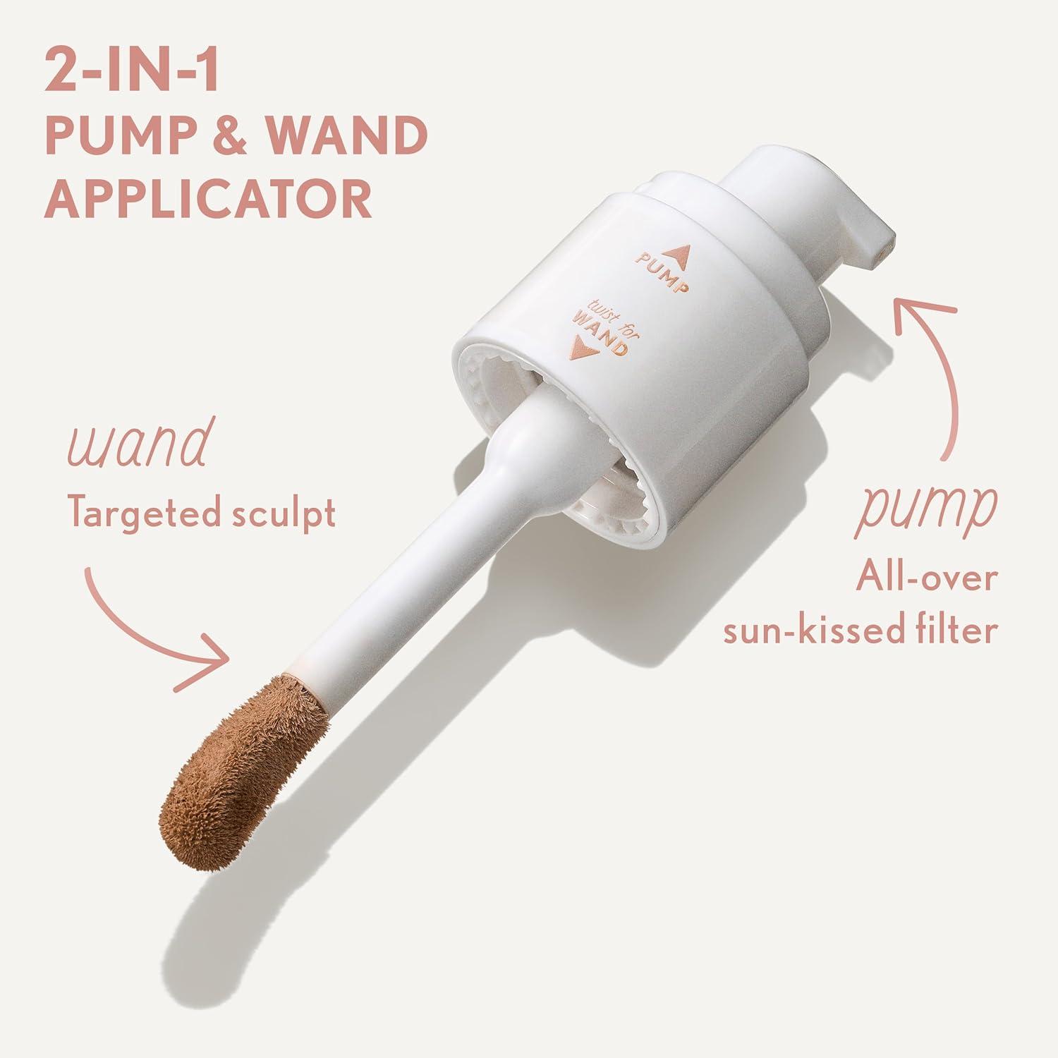 imageCOVERGIRL TruBlend Sun amp Sculpt Bronzing Glow Serum Buildable Radiant Glow Wand and Pump Applicator 30 Light Medium70 Dark Deep