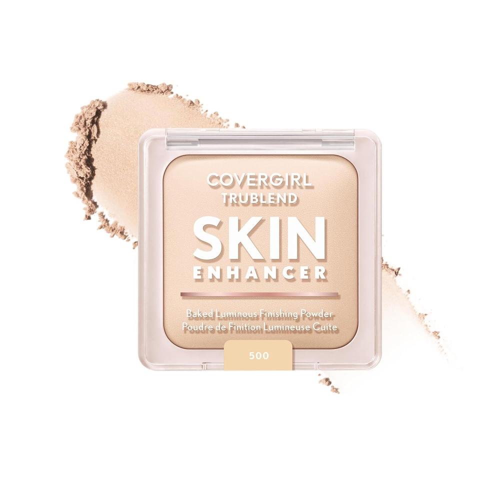imageCOVERGIRL TruBlend Skin Enhancer Baked Luminous Finishing Face Powder with Hyaluronic Acid and White Rose Extract Sheer amp Buildable  510 Snickerdoodle500 Sugar Cookie