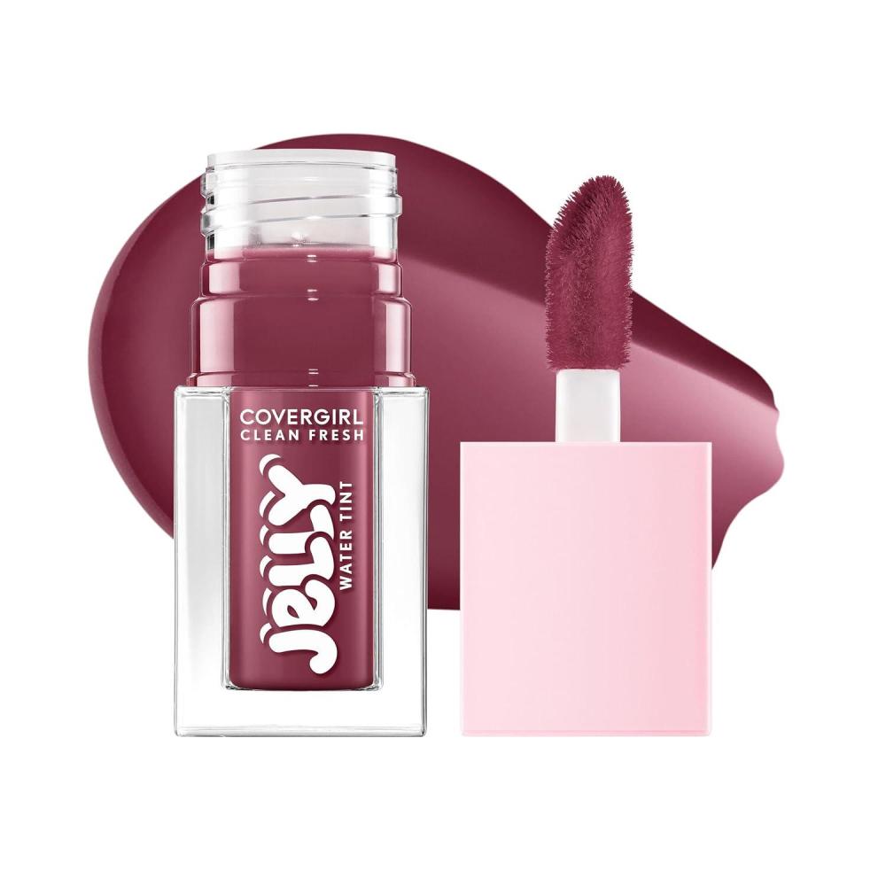 imageCOVERGIRL Clean Fresh Jelly Water Tint Lip amp Cheek Tint TransferProof Hydrating  40 Jelly Nude Rosewood Glow60 Berry Wiggle
