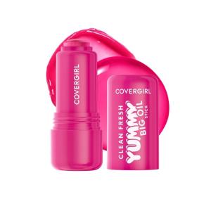 COVERGIRL Clean Fresh Yummy Big Oil Stick, Flavored Lip Oil, Dewy Finish, Non-Greasy – 160 Honey, I Glow (Sheer Dusty Rose)(110 Juiced In Time)
