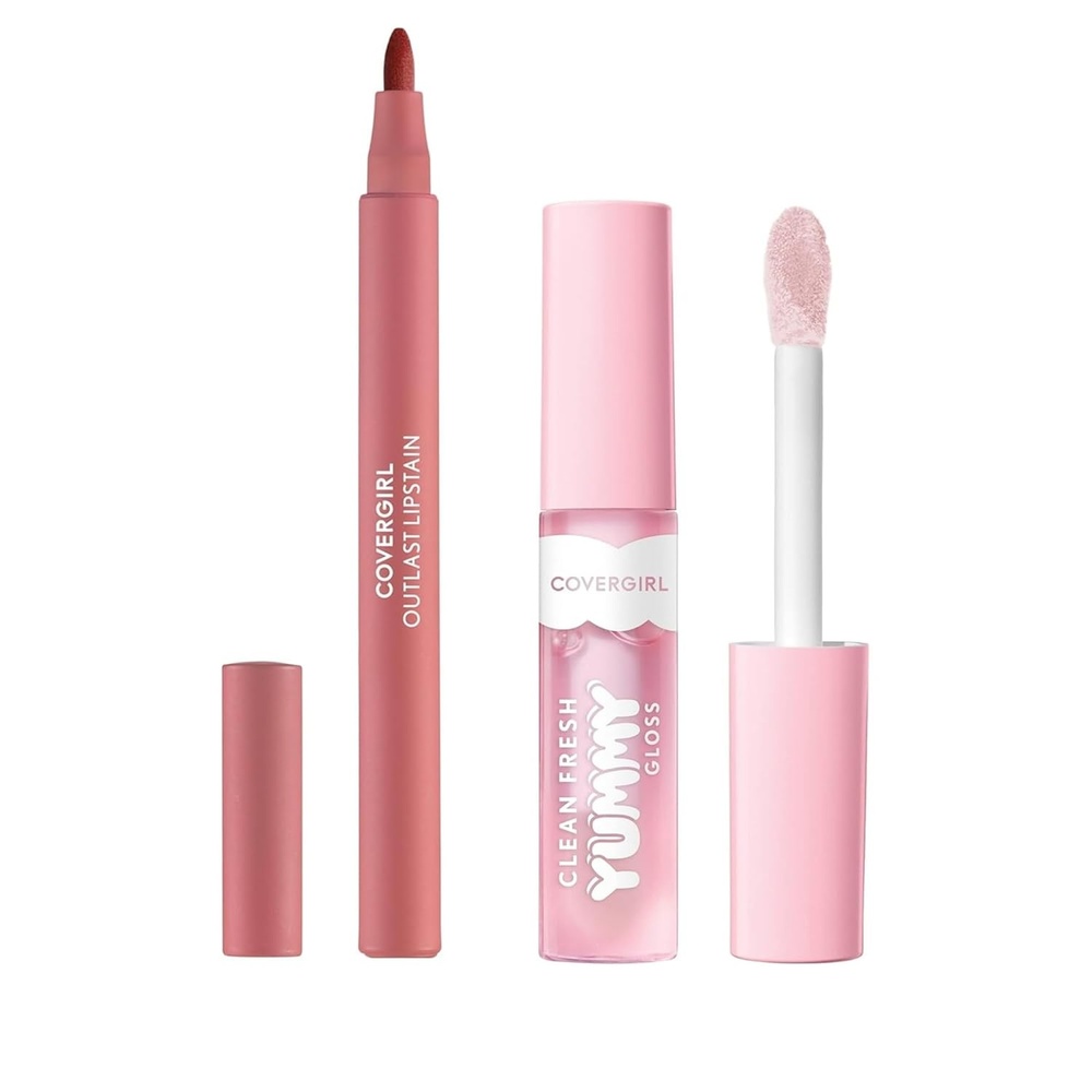 image:imageCOVERGIRL Clean Fresh Yummy Lip Gloss Lets Get Fizzical Outlast Lipstain 10 Sugey Girl Bundle